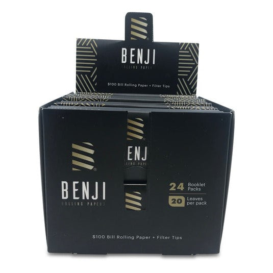 Benji $100 Dollar Bill Rolling Papers – All-Natural Novelty Papers with Filter Tips (20 Pack)