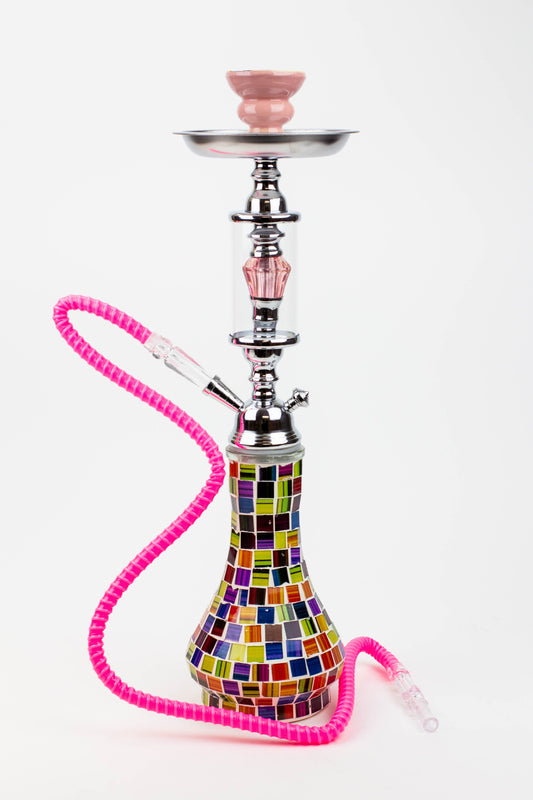 20″ Mosaic Hookah – Artistic Two-Hose Compatible Hookah with Stainless Steel Stem