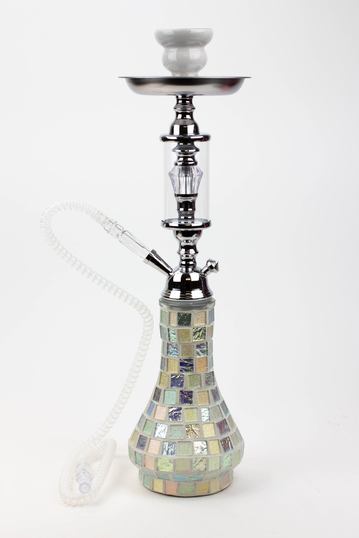 20″ Mosaic Hookah – Artistic Two-Hose Compatible Hookah with Stainless Steel Stem