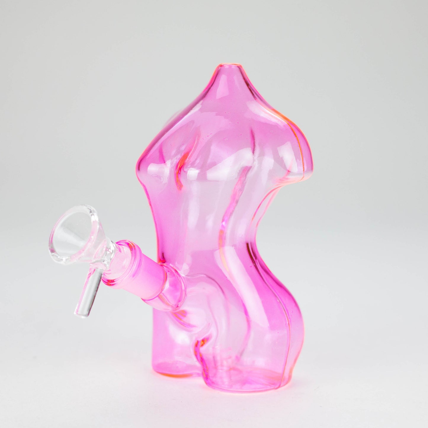 4″ Pink Lady Soft Glass Bong – Mini Feminine Water Pipe with 14mm Bowl