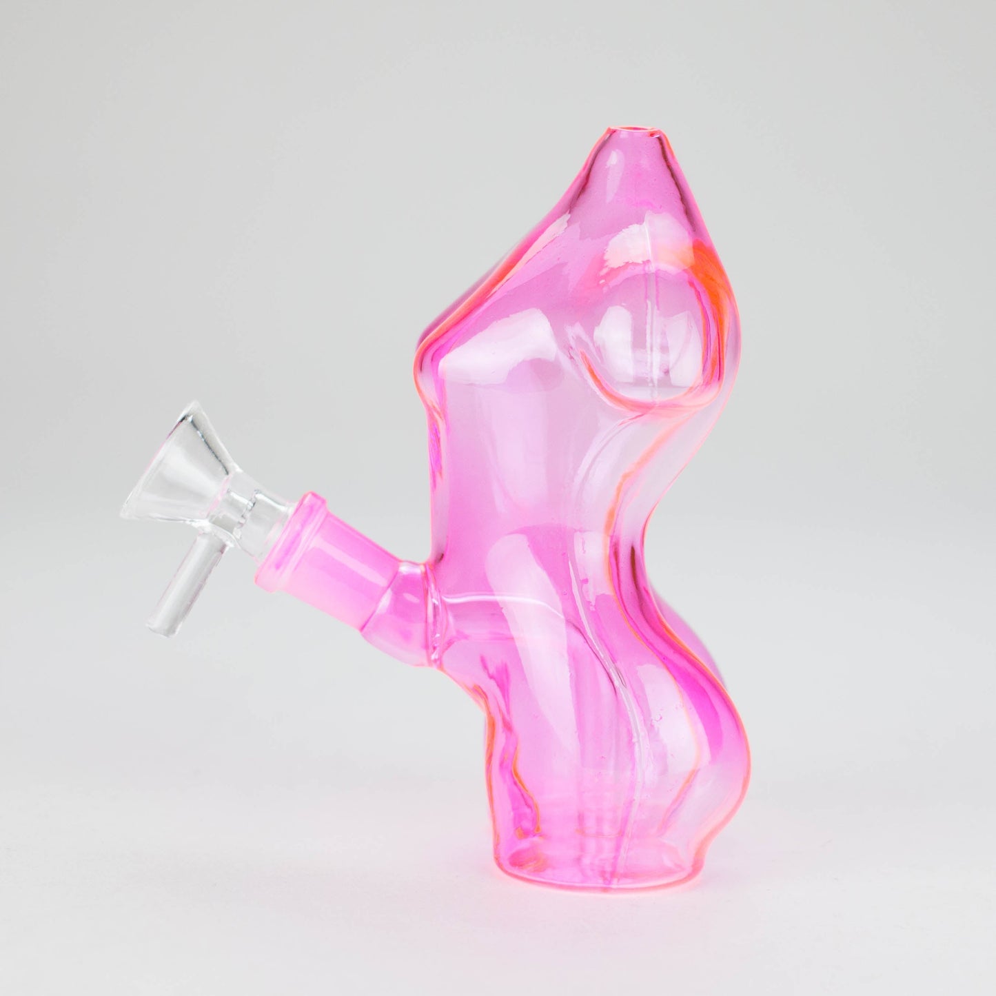 4″ Pink Lady Soft Glass Bong – Mini Feminine Water Pipe with 14mm Bowl
