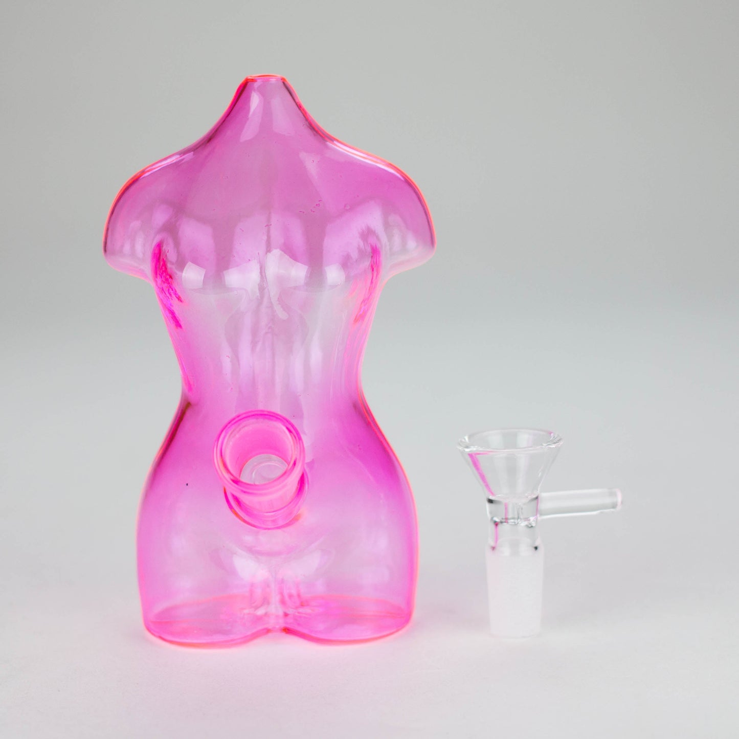 4″ Pink Lady Soft Glass Bong – Mini Feminine Water Pipe with 14mm Bowl