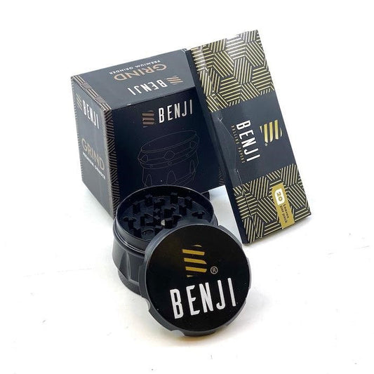 Benji 4-Piece Grinder – 2.2” Aluminum Herb Grinder with Pollen Catcher & Rolling Papers